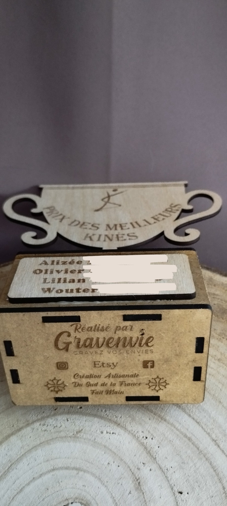 🏆 Coupe Personnalisée en Bois – Gravure Laser Unique