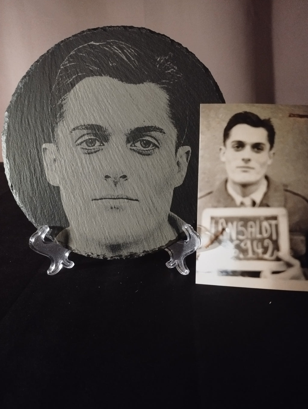 Plaque ardoise avec texte personnalisé gravé au laser