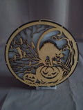 Lanterne Halloween en Bois - Sorcière et Citrouilles | Découpe Laser MDF 3mm