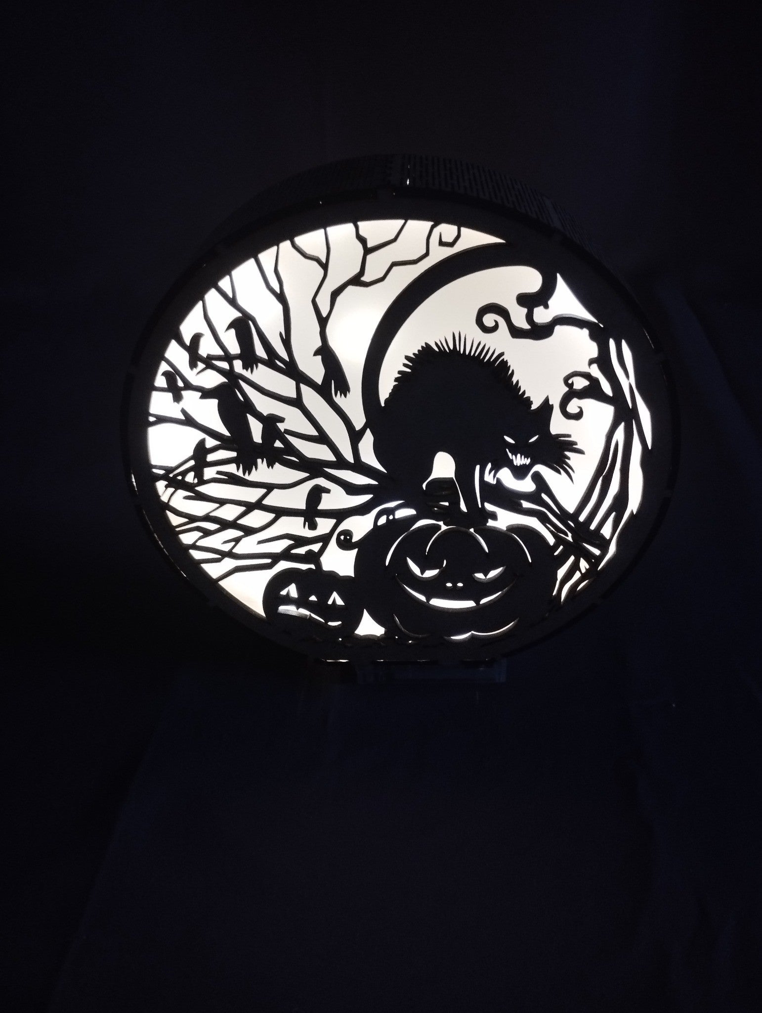 Lanterne Halloween en Bois - Sorcière et Citrouilles | Découpe Laser MDF 3mm