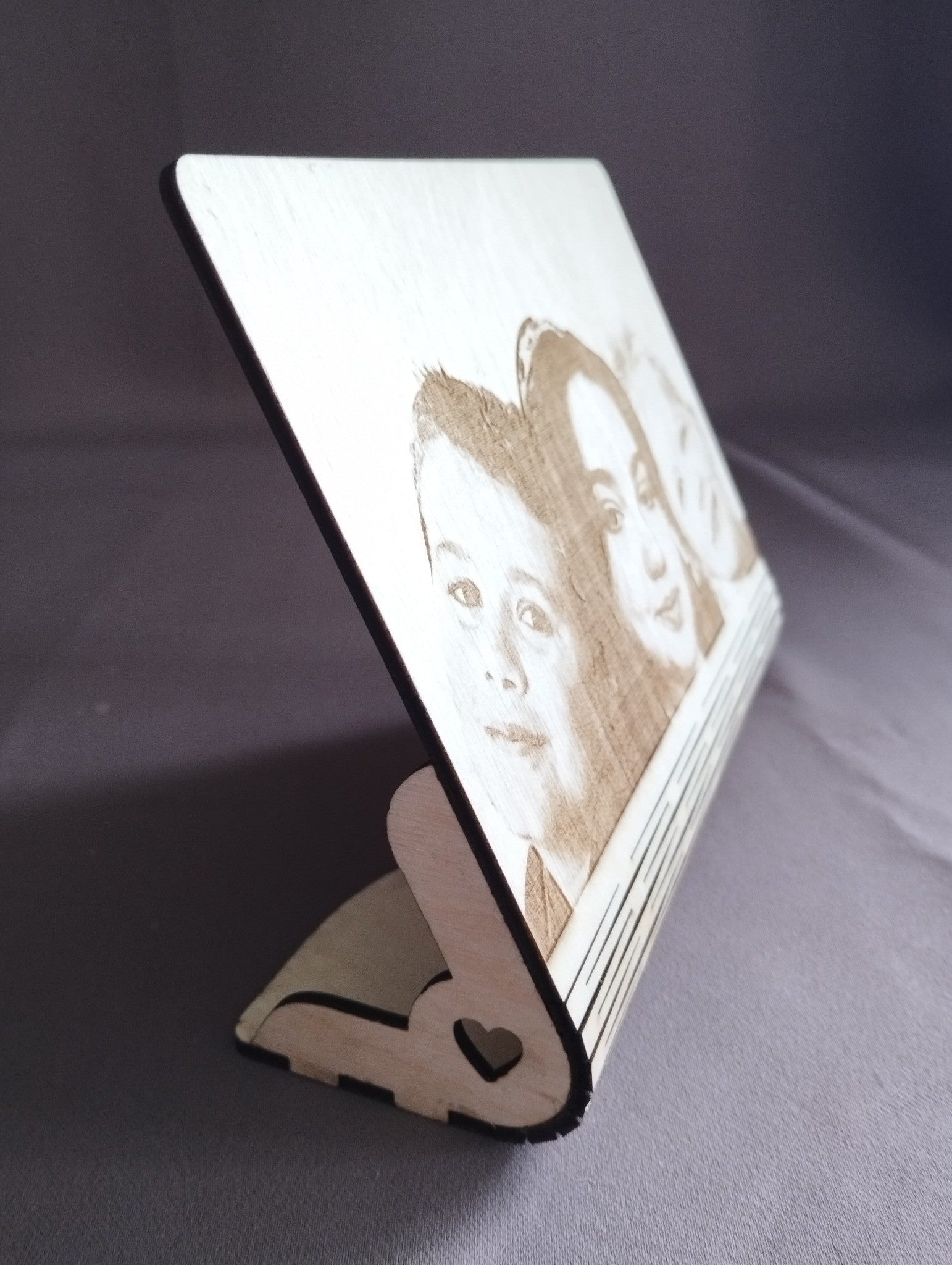 Cadre photo personnalisé en bois – Gravure photo &amp; texte