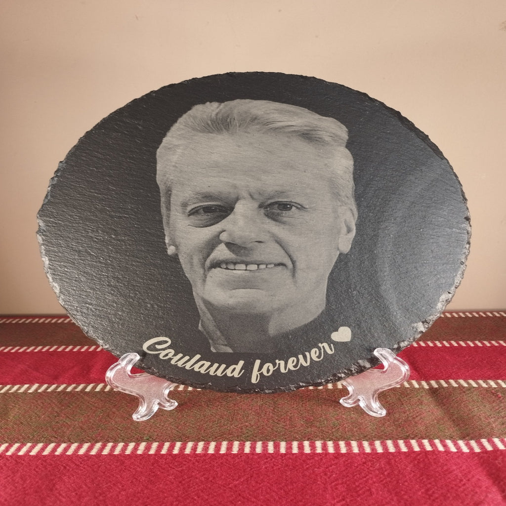 Création hommage personnalisée en ardoise naturelle