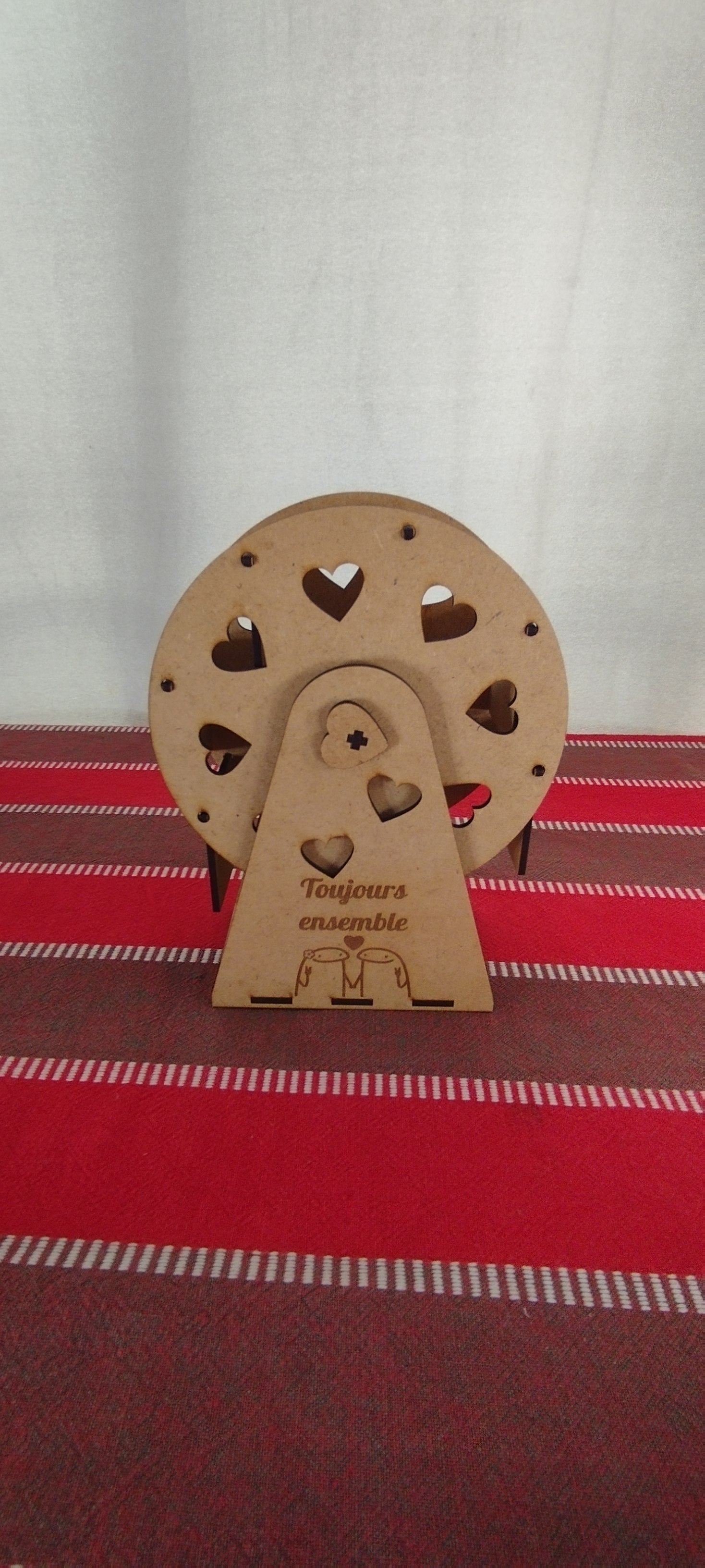 🎡 Grande roue en bois personnalisée – cadre photo rotatif