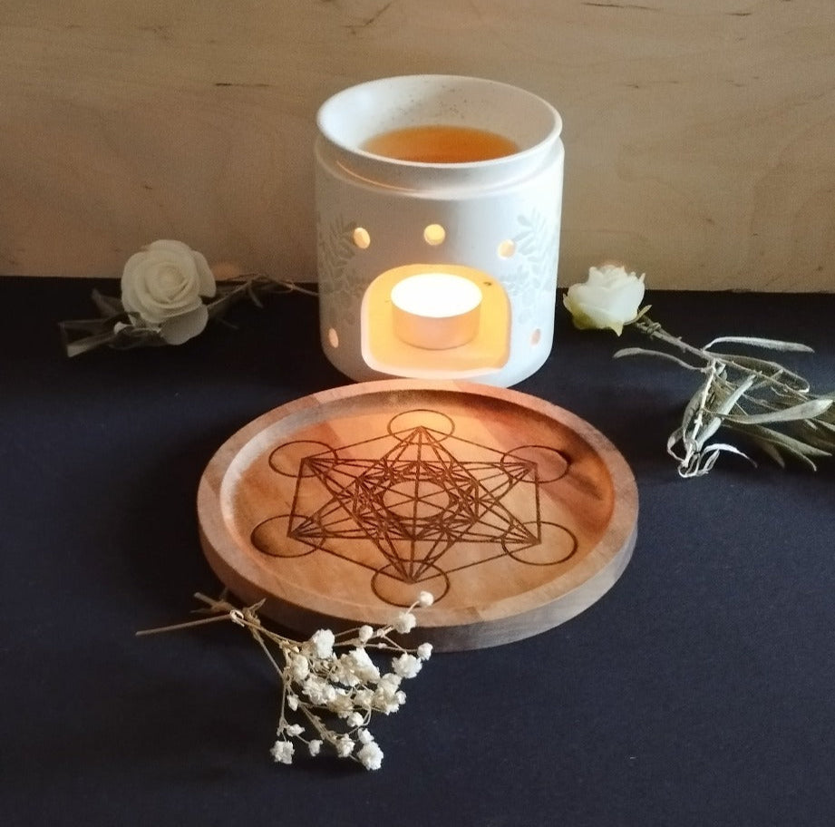 🌟 Photophores et plateaux gravés en bois – Artisanat unique