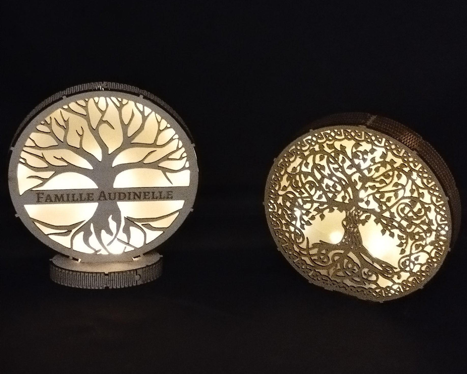 Arbre de vie lumineux personnalisé en bois – Décoration familiale