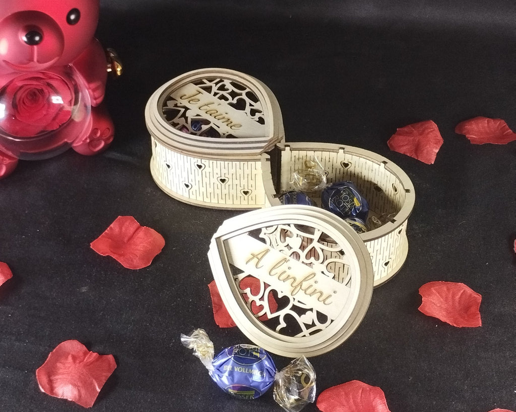 Boîte romantique infini en bois personnalisable