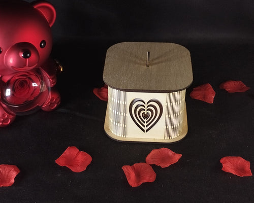 Boîte photophore décorative en bois – Lumière d’ambiance romantique