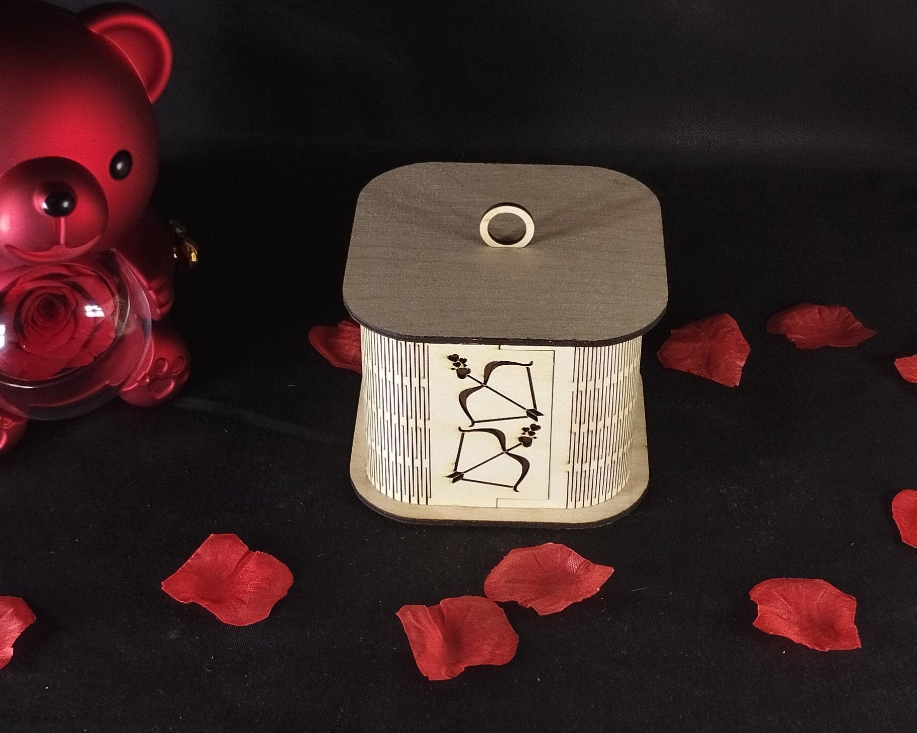 Boîte photophore décorative en bois – Lumière d’ambiance romantique