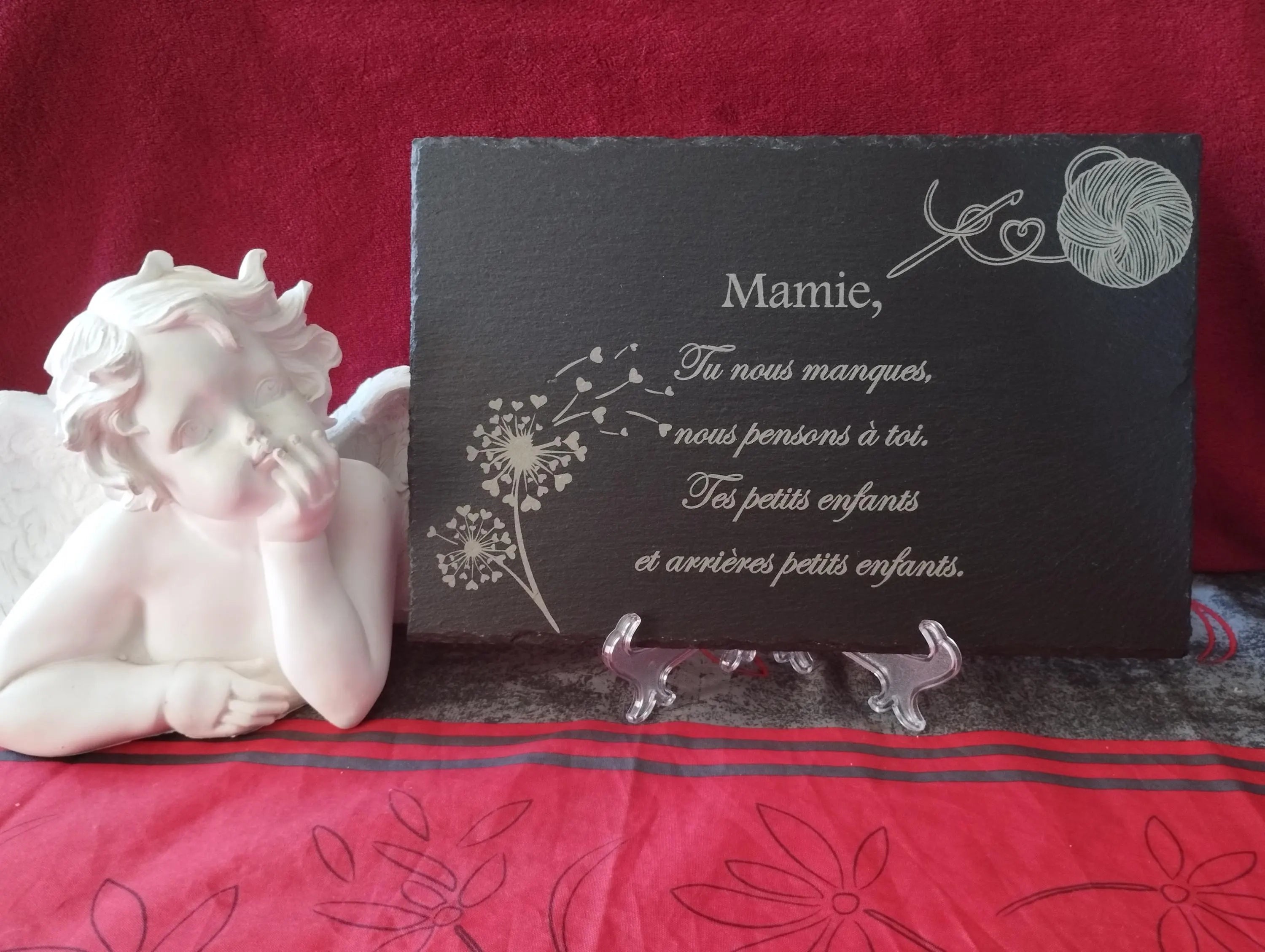 Plaque Funéraire Personnalisée en Ardoise - Hommage Durable et Unique