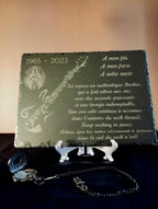 Plaque funéraire en ardoise gravée au laser