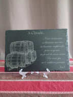 Plaque mémorielle personnalisée Gravenvie en ardoise