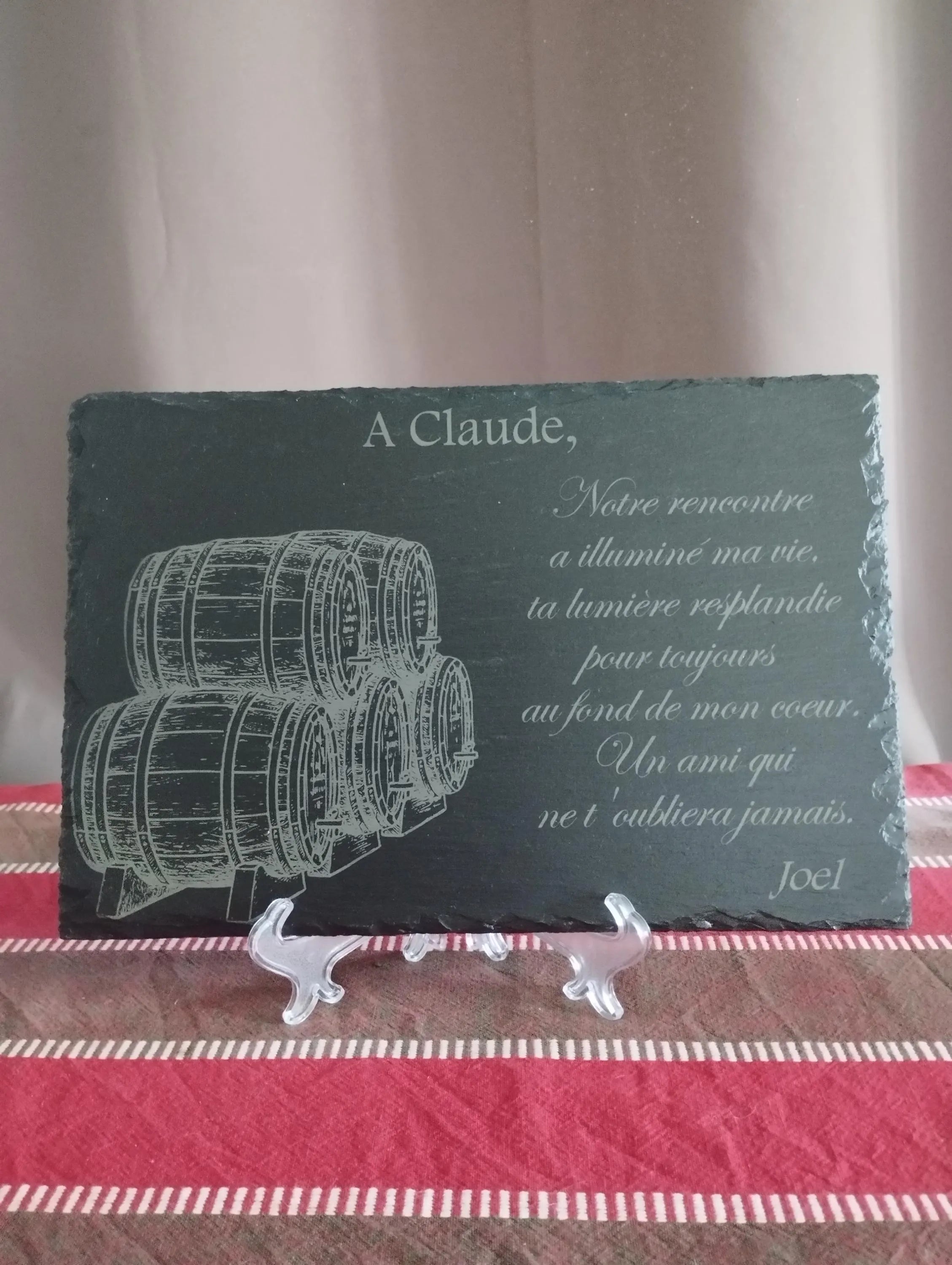 Plaque Funéraire Personnalisée en Ardoise - Hommage Durable et Unique