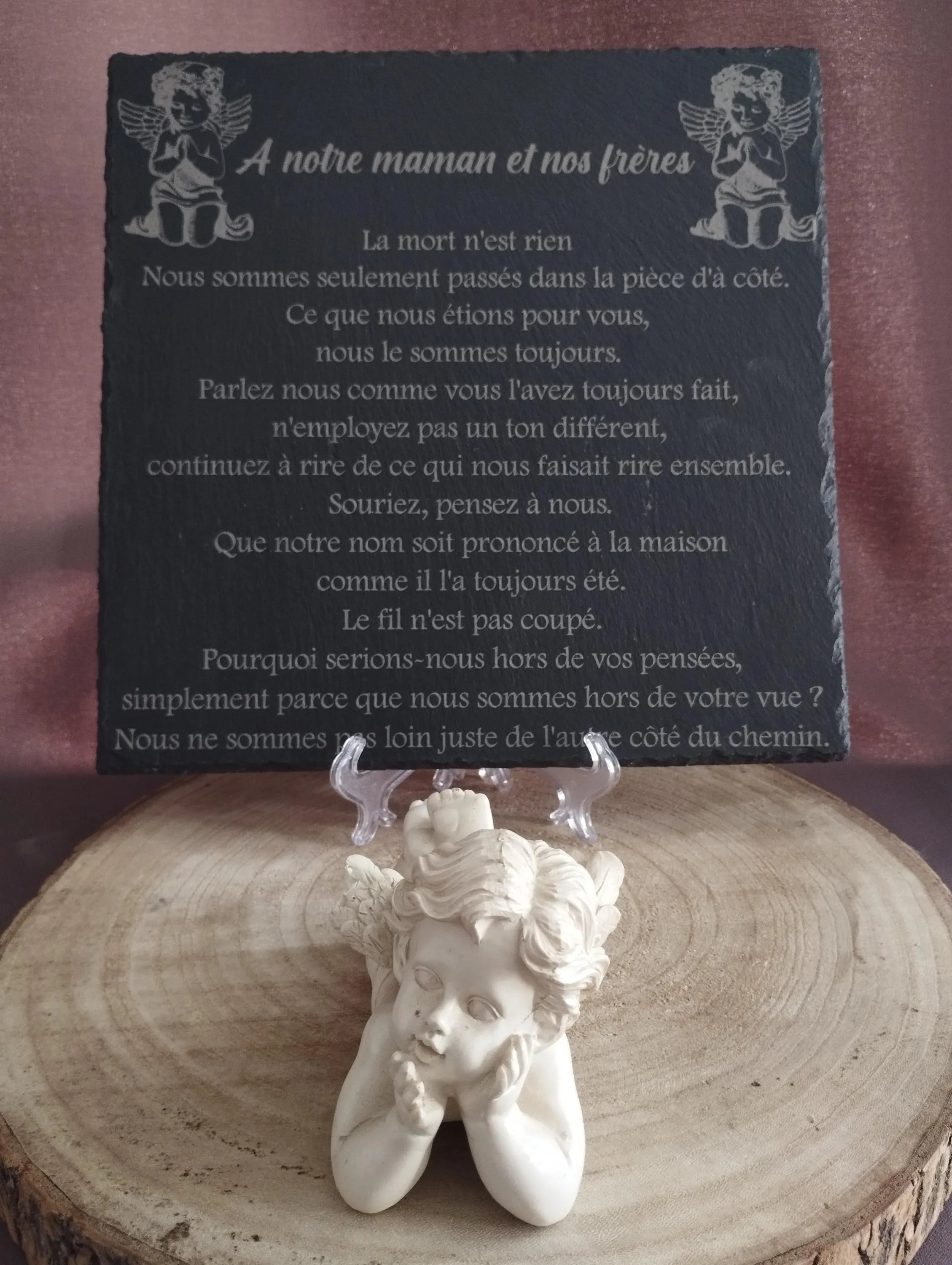 Plaque Funéraire Personnalisée en Ardoise - Hommage Durable et Unique