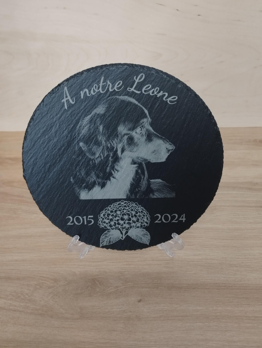Plaque funéraire personnalisée en ardoise pour animal