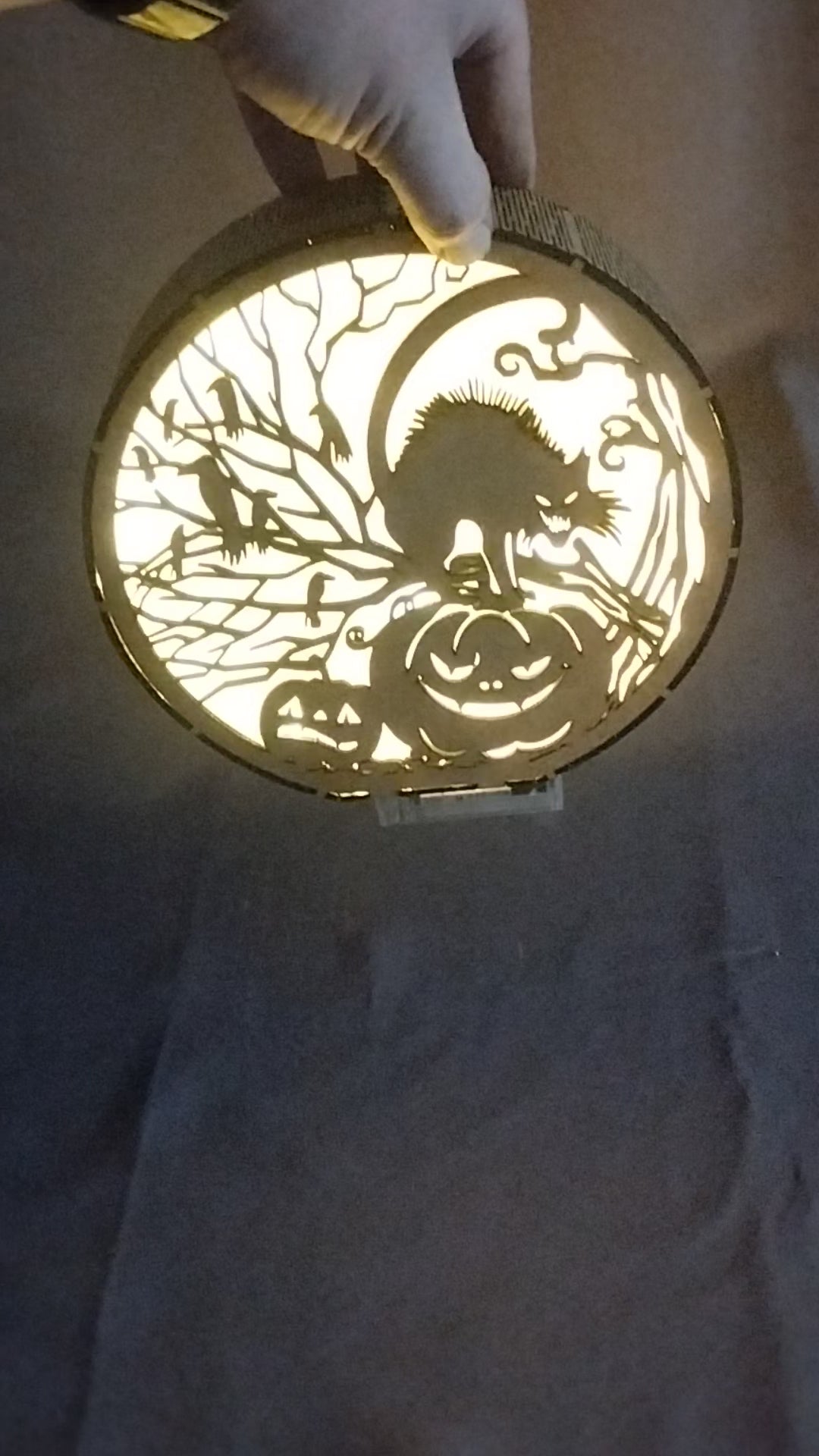 Lanterne Halloween en Bois - Sorcière et Citrouilles | Découpe Laser MDF 3mm